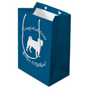 Mops Silhouette Babydusche Mittlere Geschenktüte