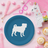 Mops Silhouette Babydusche Pappteller (Party)