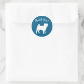 Mops Silhouette Babydusche Runder Aufkleber (Tasche)