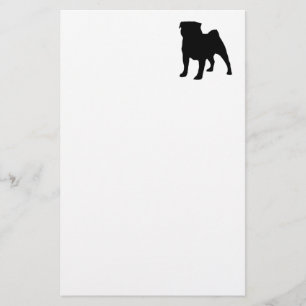 Mops-Silhouette Briefpapier