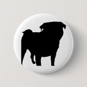 Mops Silhouette Button (Vorderseite)