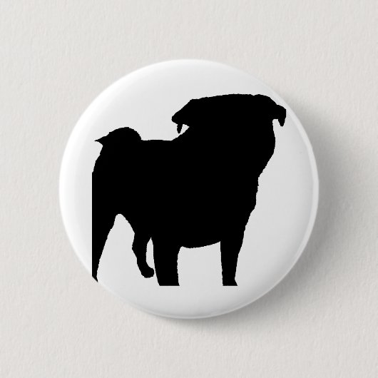 Mops Silhouette Button (Vorderseite)