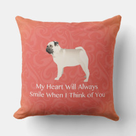 Mops Silhouette Denken Sie an Sie Design Kissen