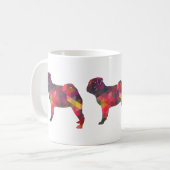 Mops Silhouette für farbiges geometrisches Muster Kaffeetasse (Vorderseite Links)