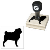Mops Silhouette Gummistempel (Stempel)