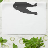 Mops-Silhouette - Hintergrundfarbe auswählen Geschirrtuch (Gefaltet)