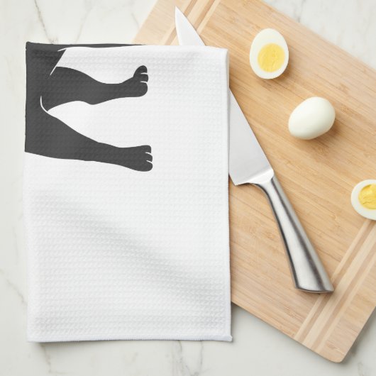 Mops-Silhouette - Hintergrundfarbe auswählen Geschirrtuch (Viertel Falte)