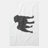 Mops-Silhouette - Hintergrundfarbe auswählen Geschirrtuch (Vertikal)