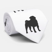 Mops-Silhouette - Hintergrundfarbe auswählen Krawatte (Gerollt)