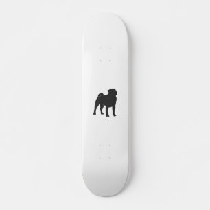 Mops-Silhouette - Hintergrundfarbe auswählen Skateboard