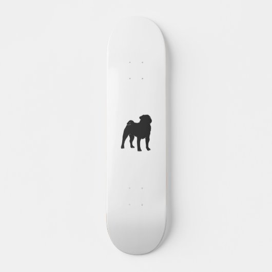 Mops-Silhouette - Hintergrundfarbe auswählen Skateboard (Vorne)