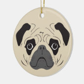 Mops-Silhouette Keramik Ornament (Links)