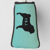 Mops-Silhouette mit benutzerdefiniertem Text Golf Headcover (Rotieren 90)