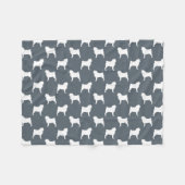 Mops-Silhouette-Muster Fleecedecke (Vorderseite (Horizontal))