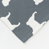 Mops-Silhouette-Muster Fleecedecke (Ecke)