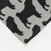 Mops-Silhouette-Muster Fleecedecke (Ecke)