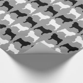 Mops-Silhouette-Muster Geschenkpapier (Ecke)
