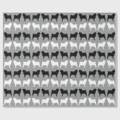 Mops-Silhouette-Muster Geschenkpapier (Flach)