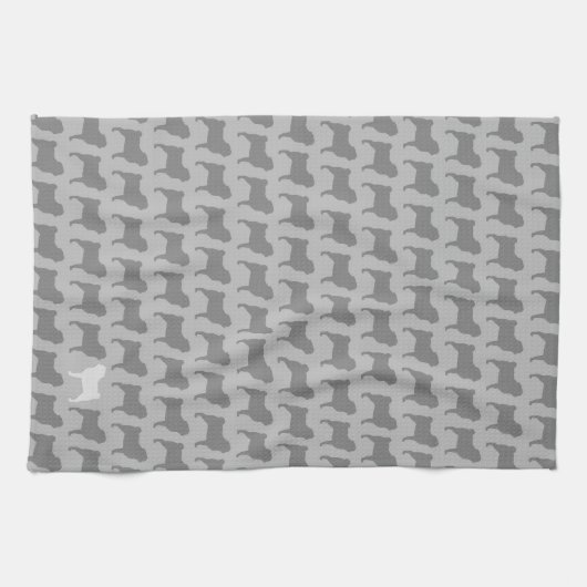 Mops-Silhouette-Muster Küchentuch (Horizontal)