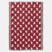Mops-Silhouette-Muster-Rot Decke (Vorderseite Vertikal)