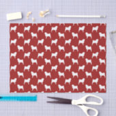Mops-Silhouette-Muster-Rot Seidenpapier (Handwerk)