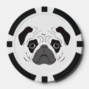 Mops-Silhouette Pokerchips
