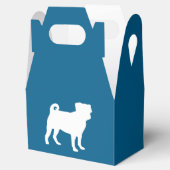 Mops Silhouette Puppy Baby Dusche Geschenkschachtel (Geöffnet)