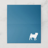 Mops Silhouette Puppy Baby Dusche Platzkarte (Außenseite Aufgefaltet)