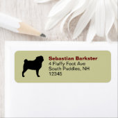 Mops Silhouette Rücksendeadressen-Aufkleber (Insitu)