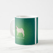 Mops Silhouette Vielen Dank Kaffeetasse (Vorderseite Links)