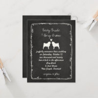 Mops-Silhouetten-Hochzeitsankündigung für Hundelie