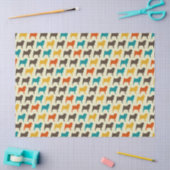 Mops-Silhouetten | Retro Colors Dog Breed Pattern Seidenpapier (Basteln)