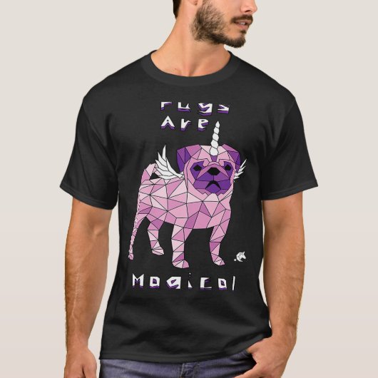 Mops sind magische Einhörner T-Shirt (Vorderseite)