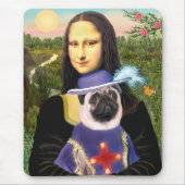Mops (Sir) - Mona Lisa - Maßgeschneidert Mousepad (Vorne)