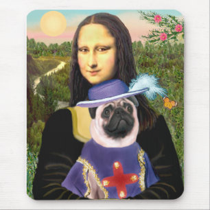 Mops (Sir) - Mona Lisa - maßgeschneidert Mousepad