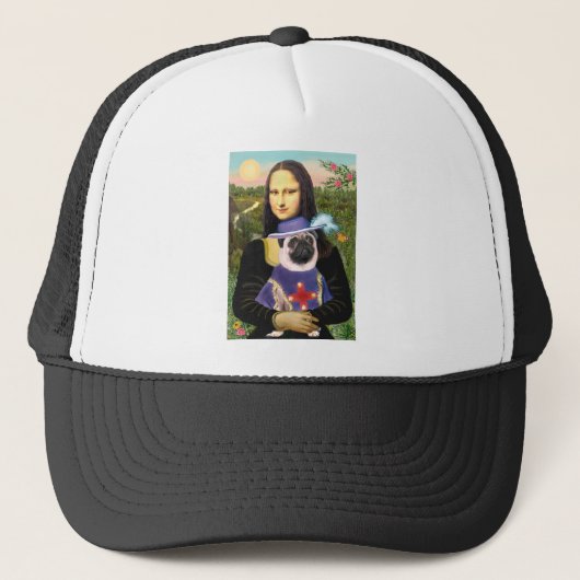 Mops (Sir) - Mona Lisa Truckerkappe (Vorderseite)