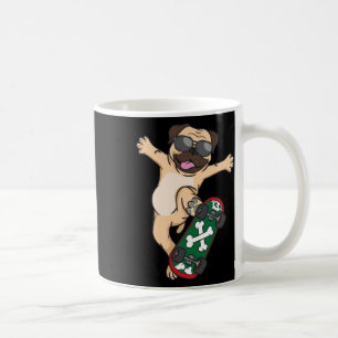 Mops Skateboard Hund Liebhaber Welpe Lustiger Skat Kaffeetasse