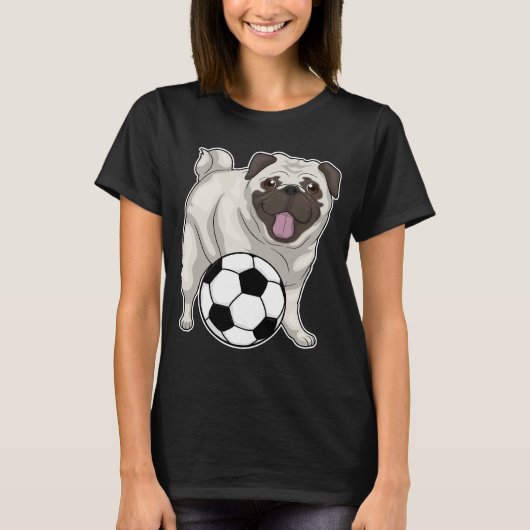 Mops Soccer Player Soccer T-Shirt (Vorderseite)