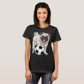 Mops Soccer Player Soccer T-Shirt (Vorne ganz)