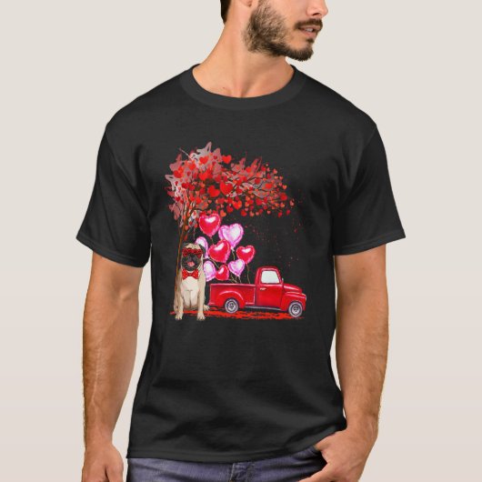 Mops Sonnenbrille Herz Tree Lieferwagen LKW Dog Co T-Shirt (Vorderseite)