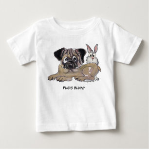 Mops sonniger Niedlicher Cartoon Dog Baby T-shirt