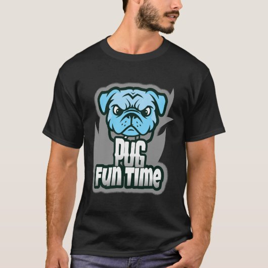 Mops Spaß Zeit Klassischer T - Shirt 152 (Vorderseite)