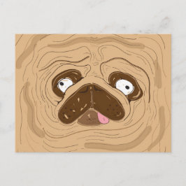Mops-Spread Falten Gesicht Postkarte