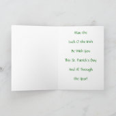 Mops St Patrick's Day Card Karte (Innenseite)