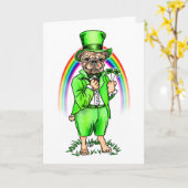 Mops St Patrick's Day Card Karte (Gelbe Blume)