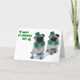 Mops St Patrick's Day Gruß Karte