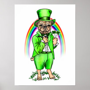 Mops St Patrick's Day Poster