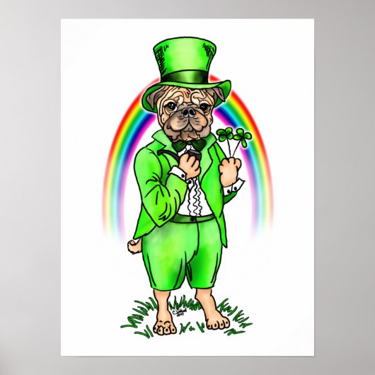 Mops St Patrick's Day Poster (Vorne)