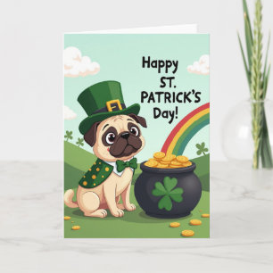 Mops St. Patrick's Day-Spaßkarte Karte