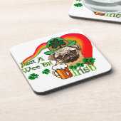 Mops St Patricks Getränkeuntersetzer (Linke Seite)
